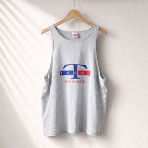 Wilson Tommy Sports Tank Top Mens 2X Heather Gray Graphic Sleeveless Shirt